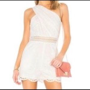NWT eyelet one shoulder romper